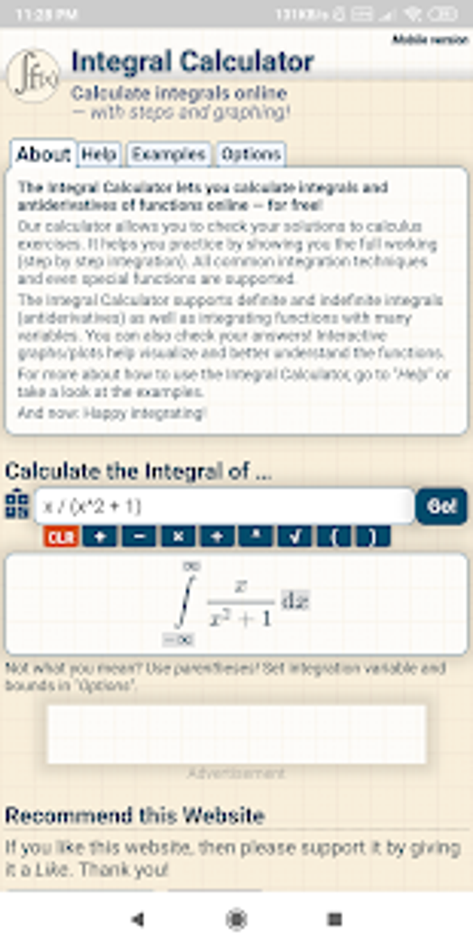 Integral Calculator