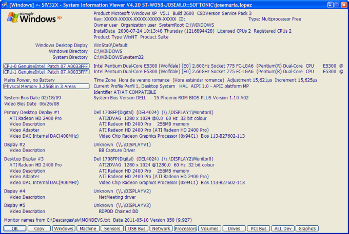 download the new version for windows SIV 5.74 (System Information Viewer)