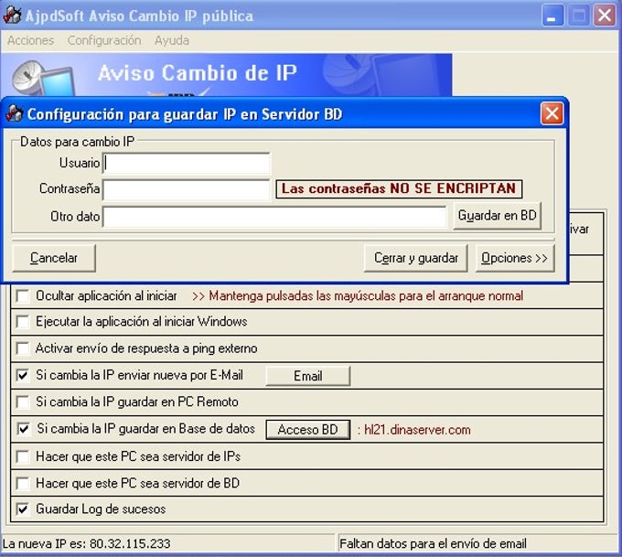 AjpdSoft Aviso Cambio IP pública AjpdSoft Aviso Cambio IP pública
