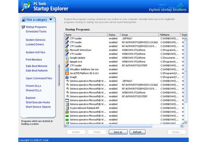 PC Tools Startup Explorer PC Tools Startup Explorer