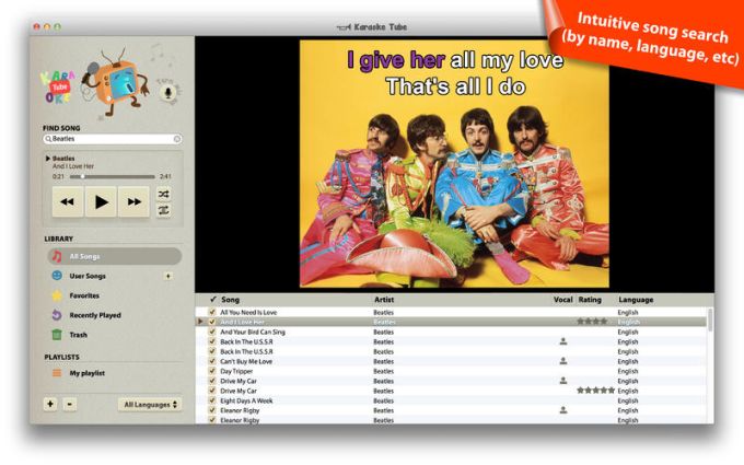 Karaoketube 1 5 – Karaoke App For Mac