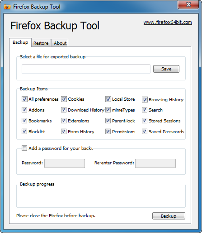 Firefox Backup Tool Firefox Backup Tool