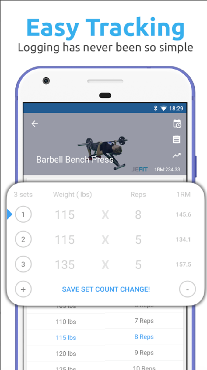 JEFIT Workout Tracker Gym Log