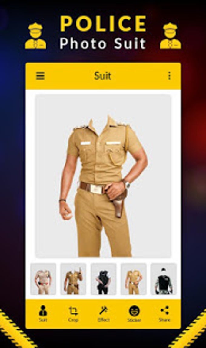 Download photo editor police dress png