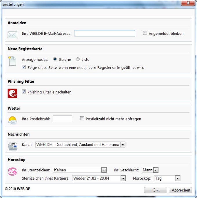 WEB.DE-Toolbar WEB.DE-Toolbar