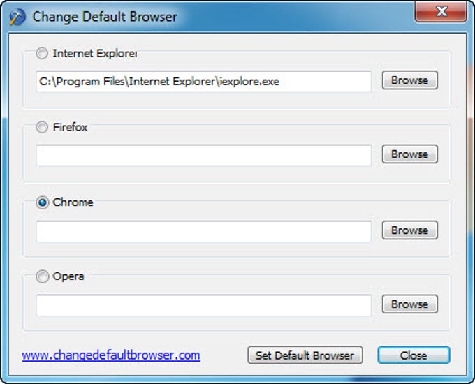 Change Default Browser Change Default Browser