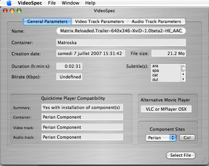 VideoSpec VideoSpec