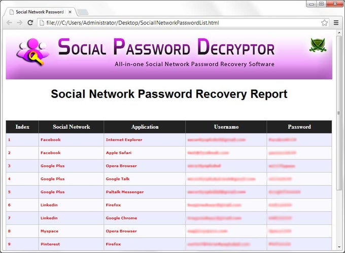 Social Password Decryptor Social Password Decryptor