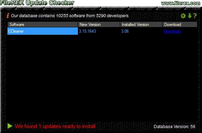 FileREX informa se há atualizações disponíveis para os programas instalados no computador