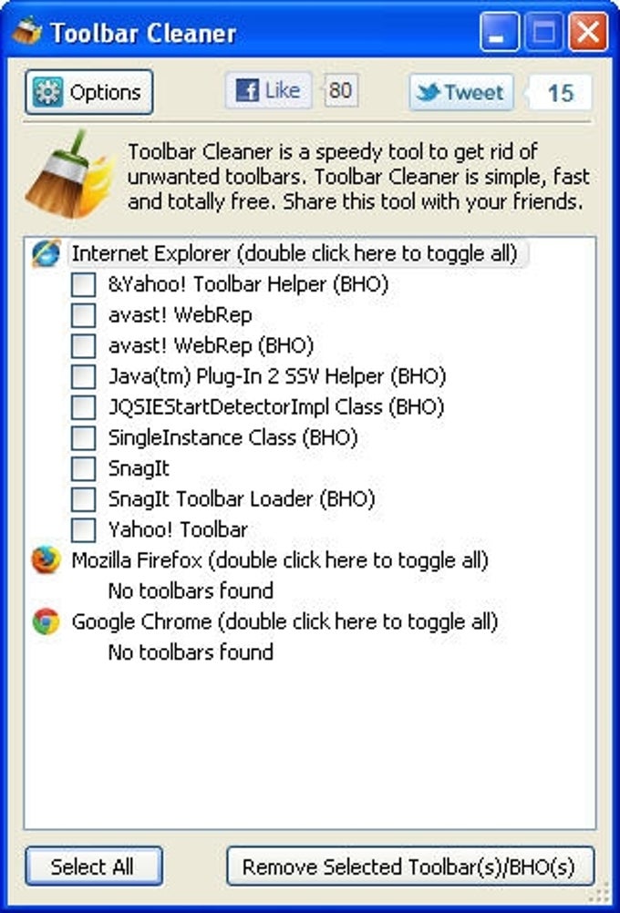 Toolbar Cleaner Toolbar Cleaner