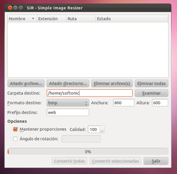 Simple Image Resizer para Linux - Descargar