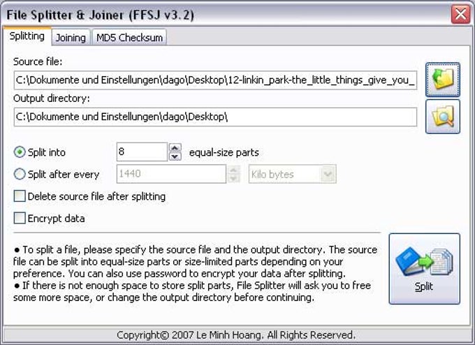 The Fastest File Splitter and Joiner The Fastest File Splitter and Joiner