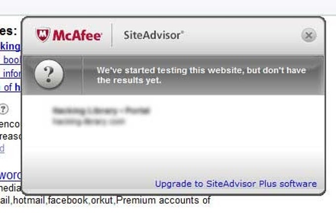 McAfee SiteAdvisor McAfee SiteAdvisor