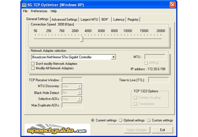 SG TCP Optimizer SG TCP Optimizer