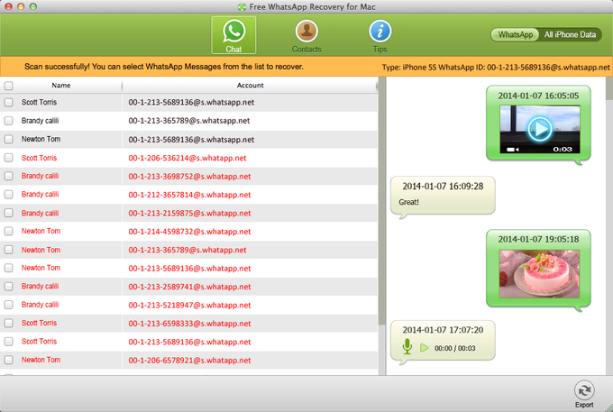 WhatsApp Recovery pour Mac WhatsApp Recovery pour Mac