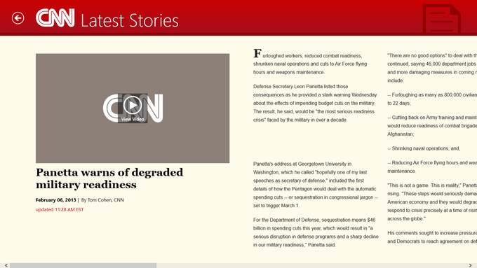 CNN App for Windows 10 CNN App for Windows 10