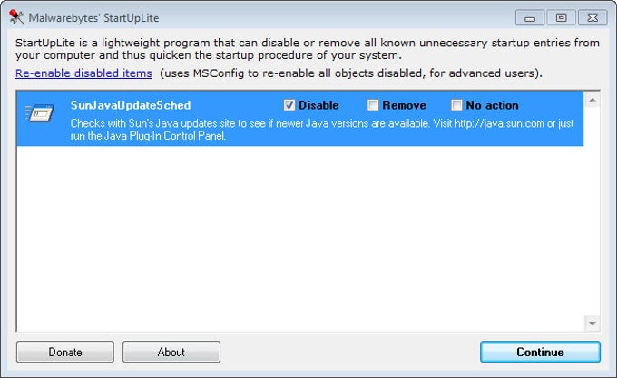 Malwarebytes StartUpLITE