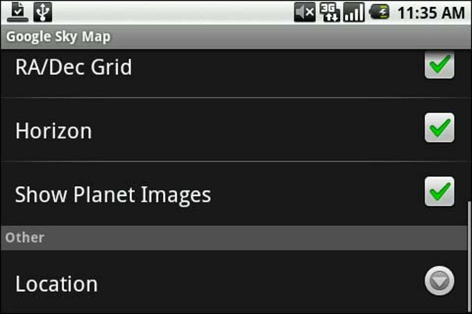 Google Sky Map Google Sky Map