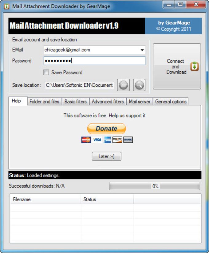 mail attachment downloader account verification