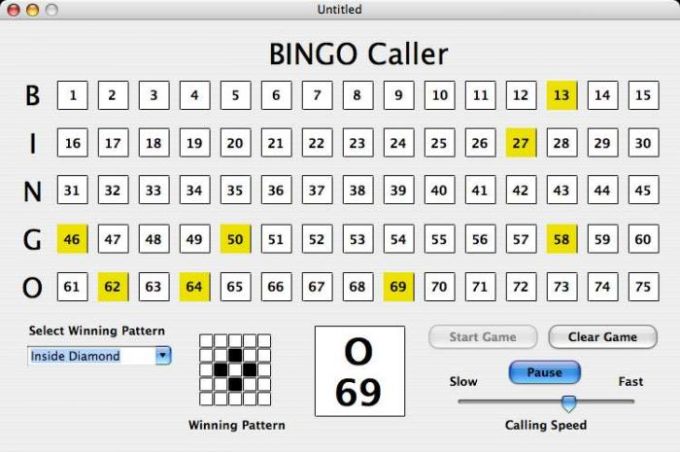 simple bingo caller programs