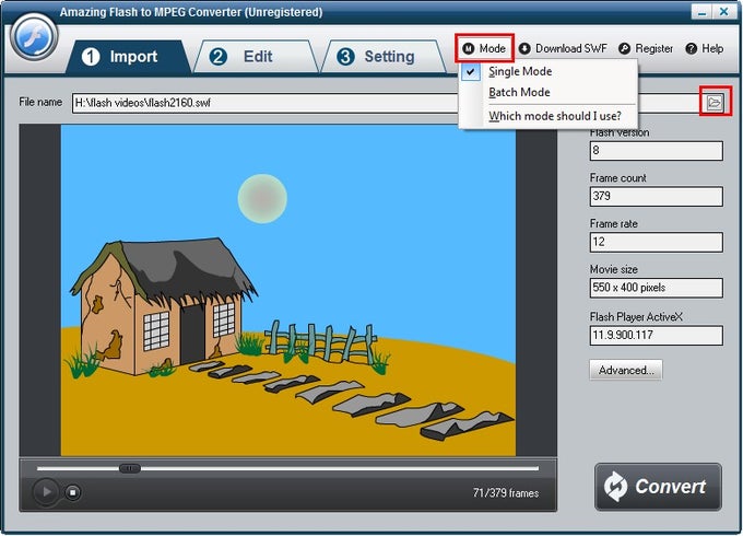Amazing Flash to MPEG Converter