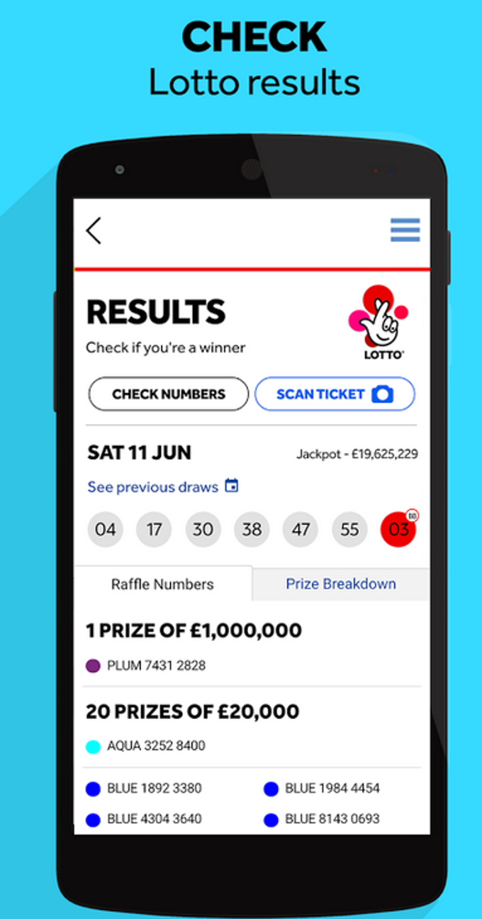The National Lottery Results for Android - Download