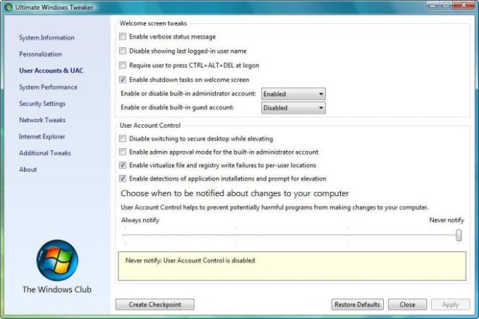 Ultimate Windows Tweaker 5.1 download the last version for android