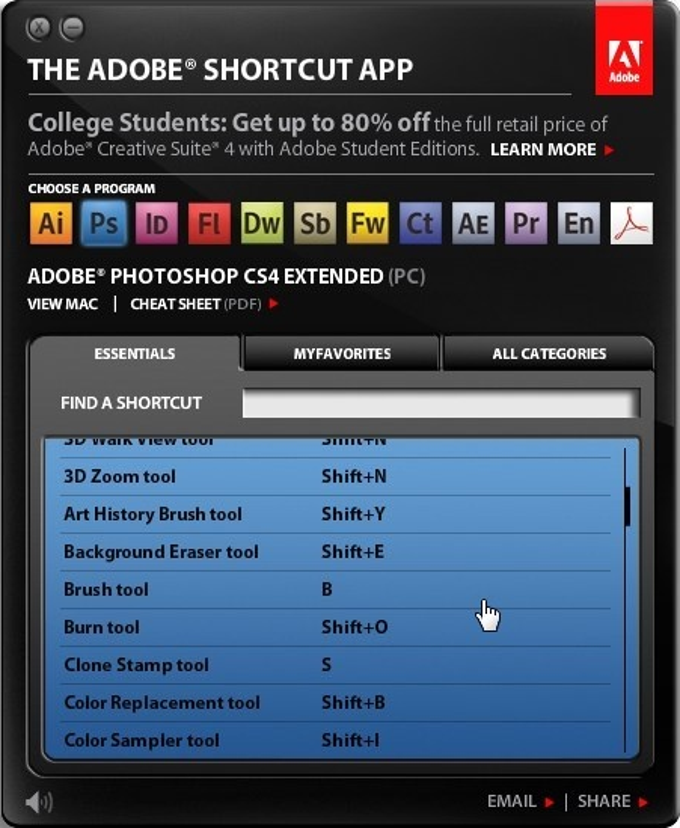 Adobe Shortcut