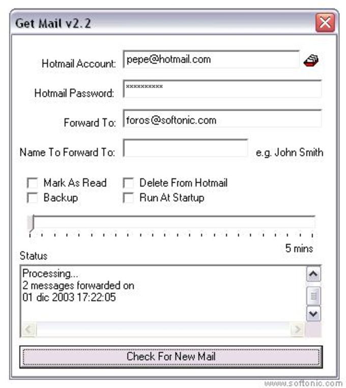 Descargar GetMail for Hotmail gratis - última versión