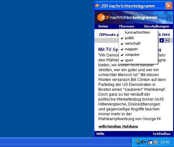 ZDF-Nachrichtentelegramm ZDF-Nachrichtentelegramm