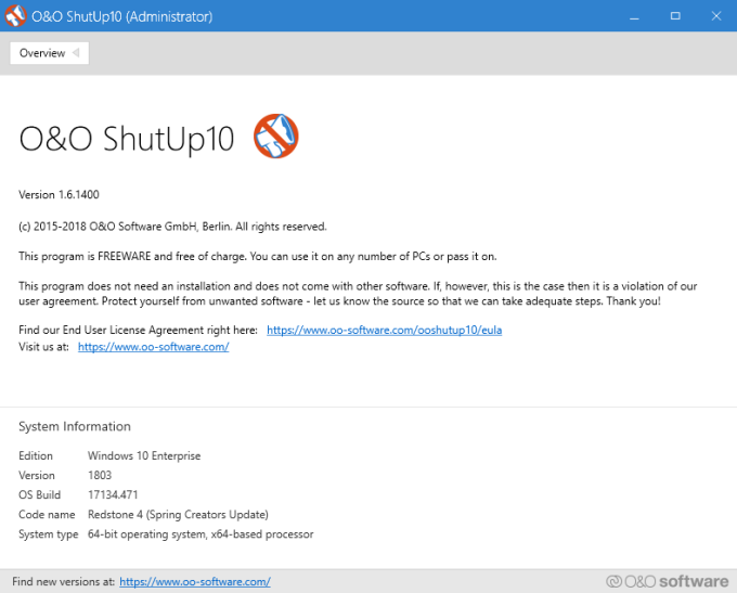 oo software shutup10