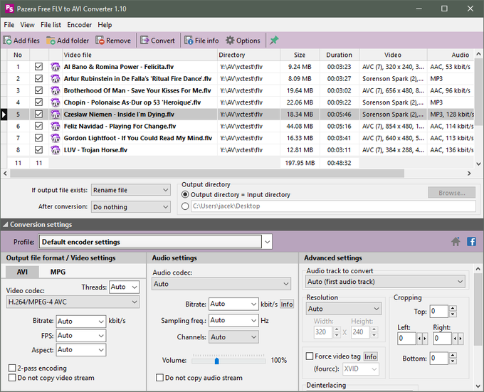 Pazera Free FLV to AVI Converter Pazera Free FLV to AVI Converter