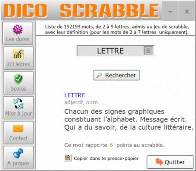 Dico scrabble Dico scrabble