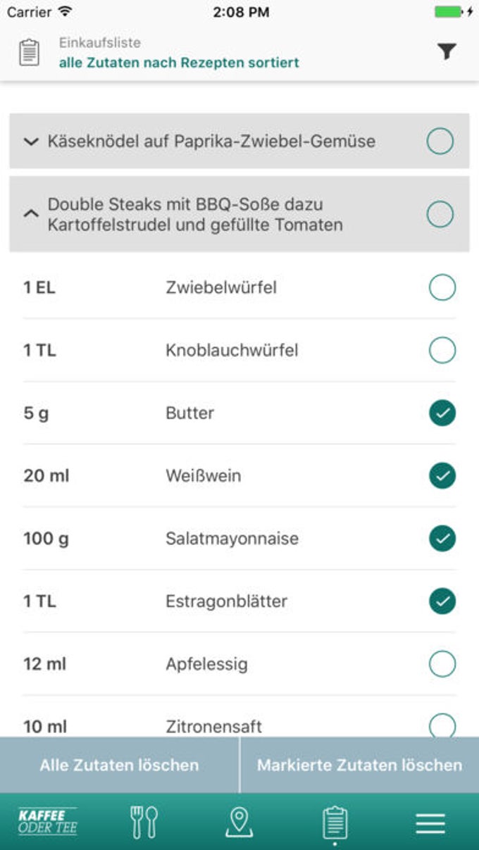 Kaffee oder Tee Kaffee oder Tee