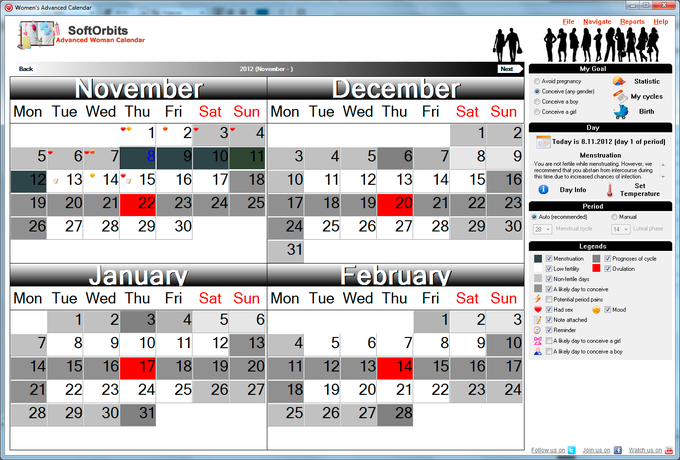 Advanced Woman Calendar Advanced Woman Calendar
