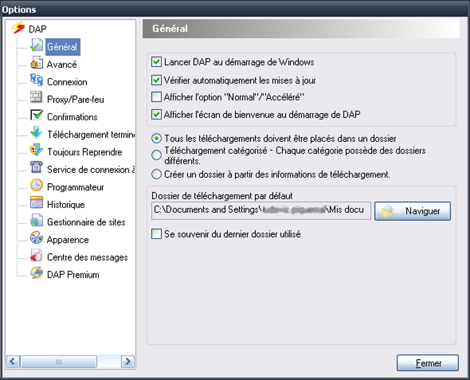 Options générales du logiciel Options générales du logiciel