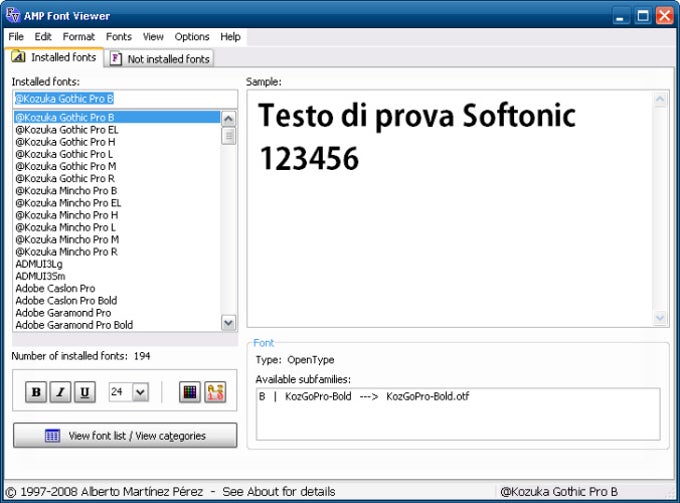 AMP Font Viewer AMP Font Viewer