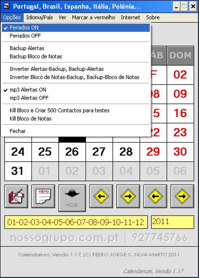 Calendário Perpétuo Calendário Perpétuo