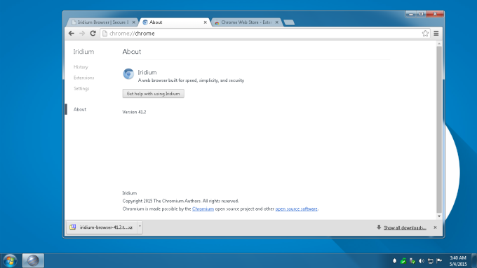 download the new for windows Iridium browser 2023.09.116