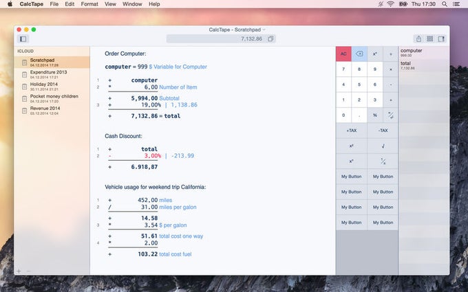 paper tape calculator mac os x