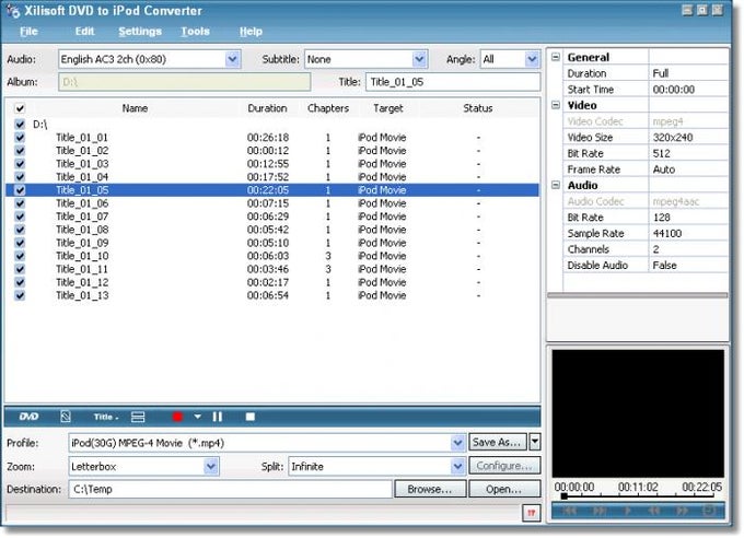 Xilisoft DVD to iPod Converter
