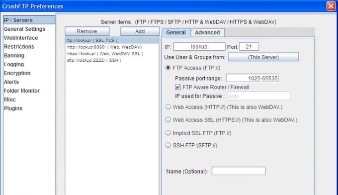 crush ftp disk space show crush ftp disk space show