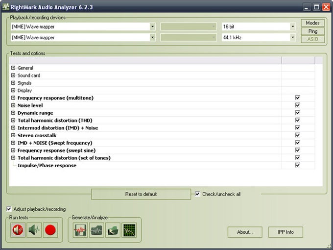 RightMark Audio Analyzer RightMark Audio Analyzer
