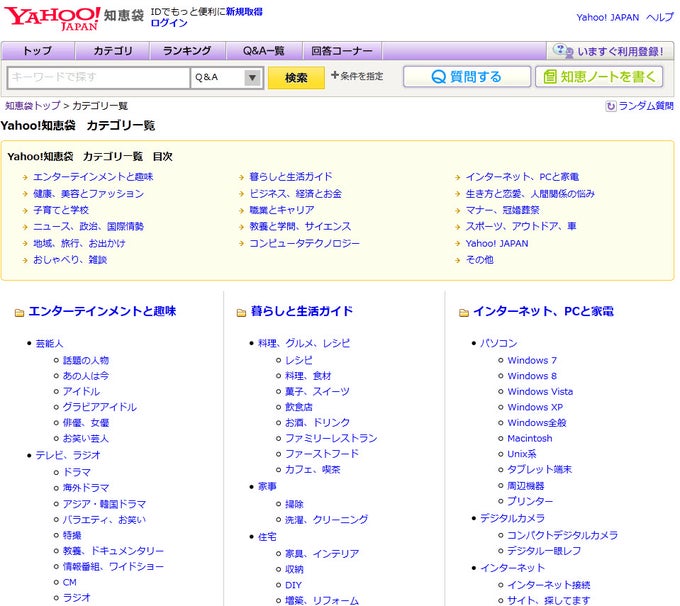 Yahoo 知恵袋 Online