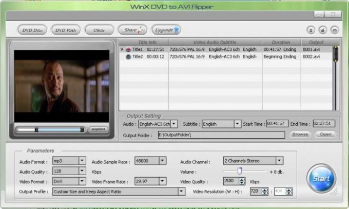 WinX DVD to AVI Ripper