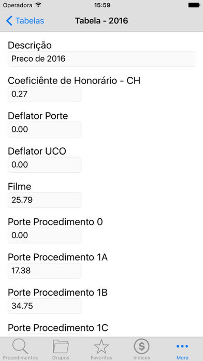 PMED-Preço Médico TUS CHPM AMB