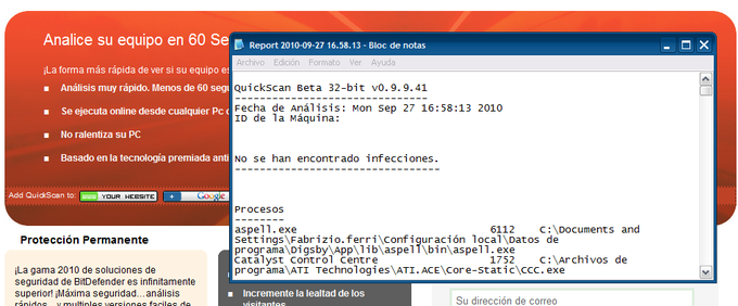 BitDefender QuickScan BitDefender QuickScan