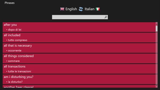 Inglese - Italiano Inglese - Italiano