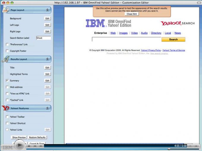 IBM OmniFind Yahoo! Edition IBM OmniFind Yahoo! Edition