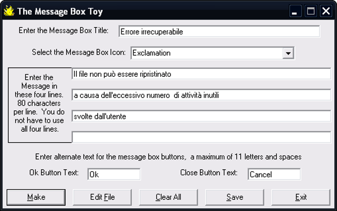 Message Box Toy Message Box Toy